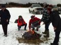A winter campfire