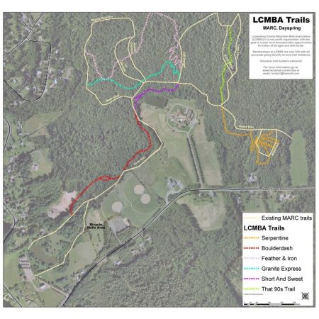Map of Mountain Bike Trails at the MARC