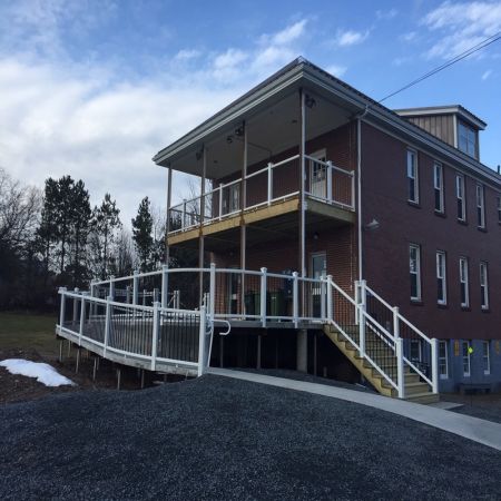 Outside view of Program Building and deck at the MARC Outside view of Program Building and deck at the MARC