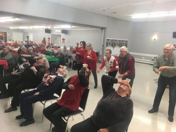 Seniors playing games at the Christmas Party Seniors playing games at the Christmas Party